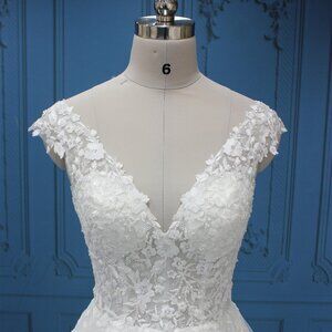 Darius Cordell WT4557 - v-neck soft lace a-line wedding gown